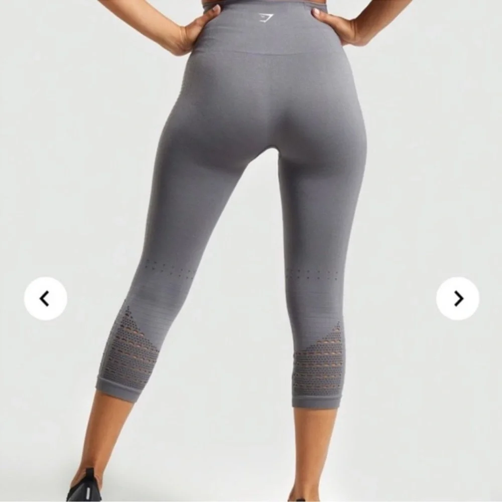 Gymshark Energy+ Seamless Cropped Leggings Gray - Picture 2 of 10